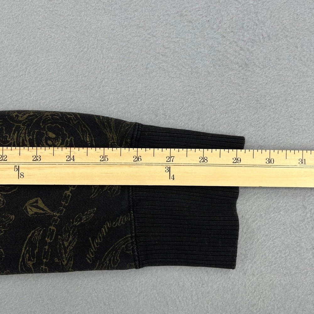 Volcom‎ Stone Kids Zip Up Hoodie Black Gold Filigree Logo Print Size Large - Picture 9 of 13